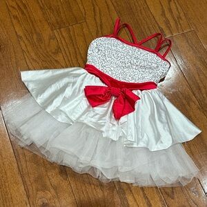 Weissman Sparkling Red and White Kids dance Costume